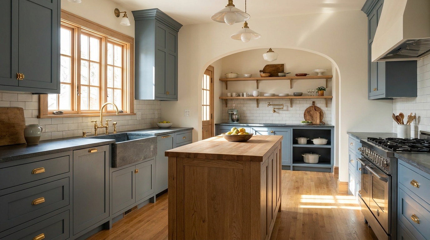 Historic kitchen after